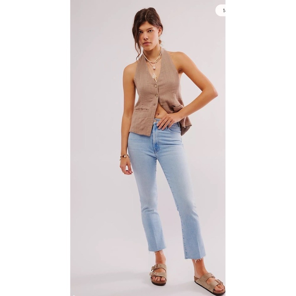 Mother Denim High Waisted Frayed Hem Light Wash Blue Jeans Women Size 26